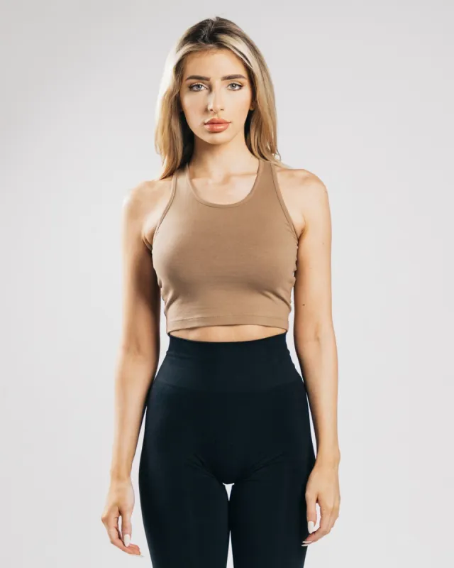 Essential Crop Tank - Dark Tan sold by Alphalete