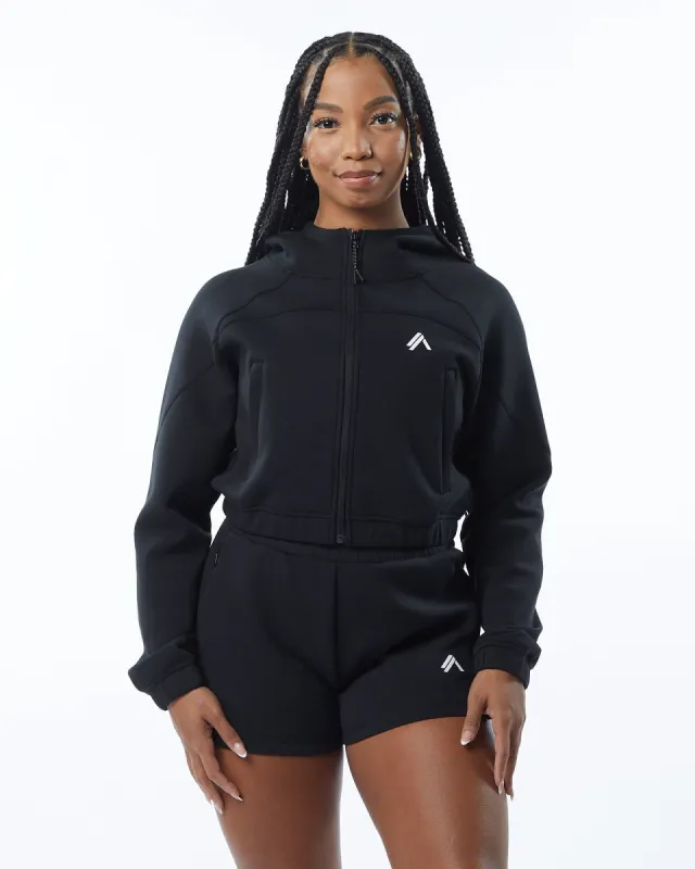 ELMTS Full-Zip Crop Jacket - Black sold by Alphalete