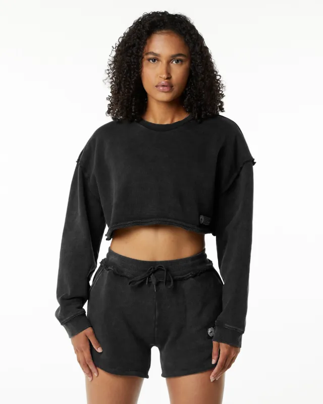 Very Terry Crop Pullover - Onyx sold by Alphalete