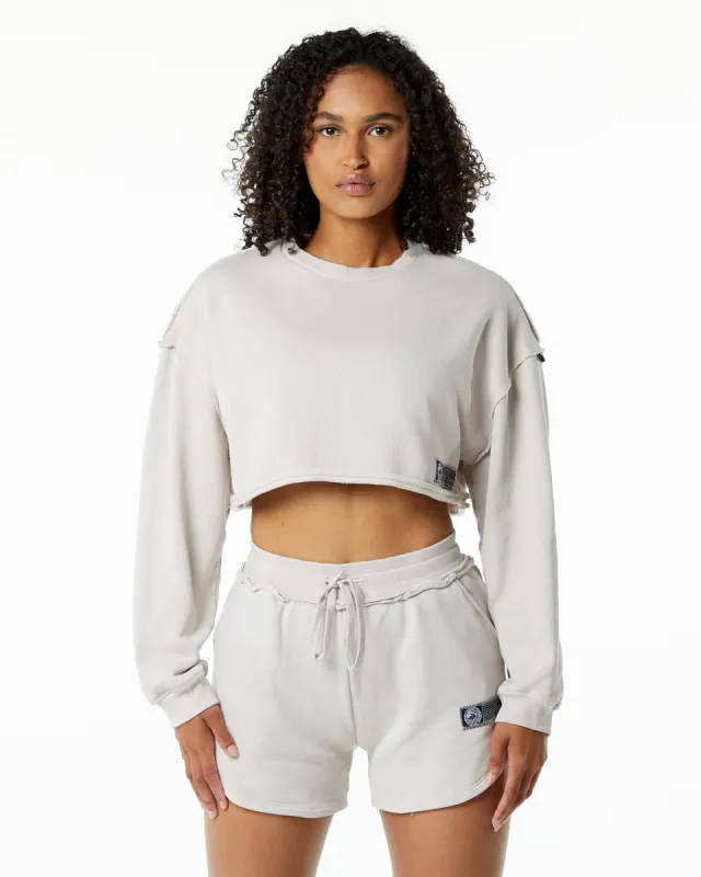 Very Terry Crop Pullover - Moonstone sold by Alphalete