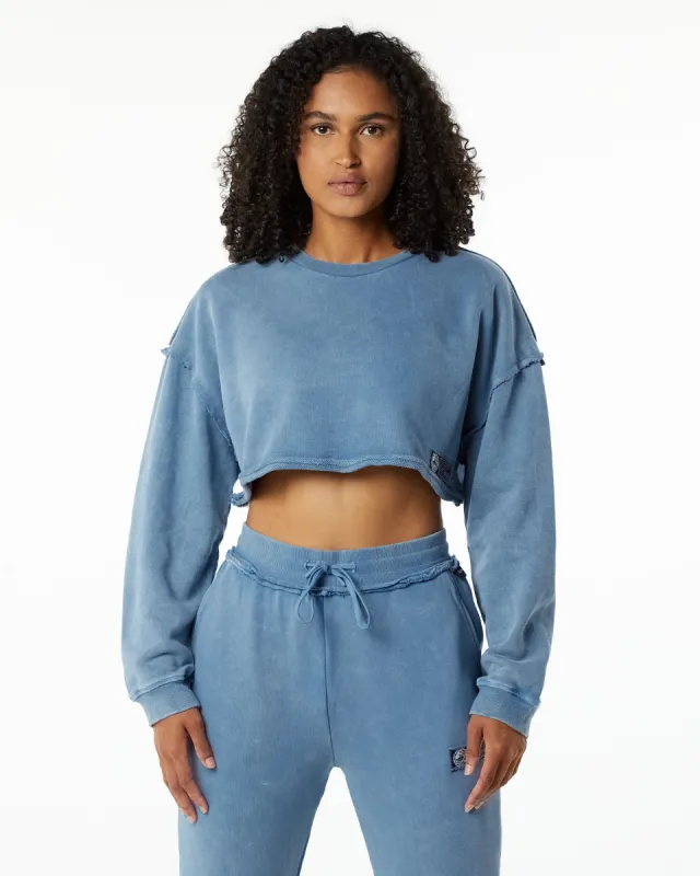 Very Terry Crop Pullover - Celestial Blue sold by Alphalete