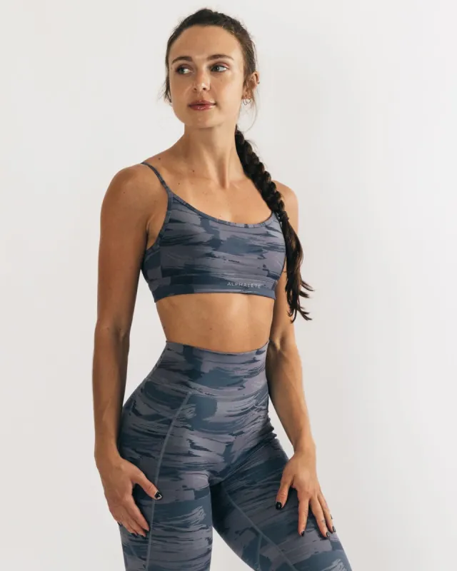 Surface Limitless Bra - Grey Canvas Camo sold by Alphalete