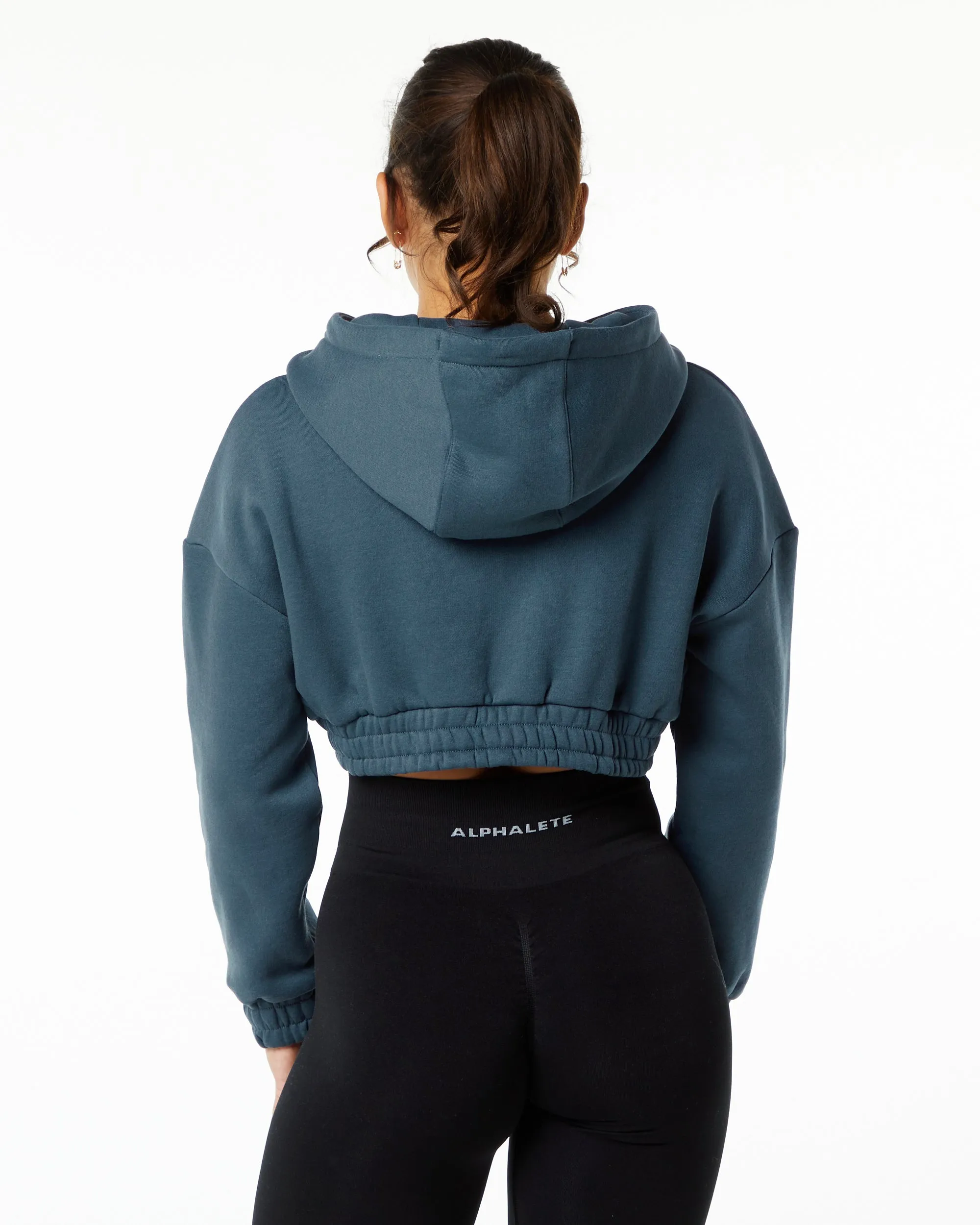 Classic Capital Crop Hoodie - Whale Blue sold by Alphalete product image thumbnail 3