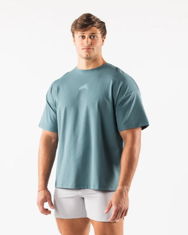 Wolf Head Paisley Print Tee - Turquoise sold by Alphalete