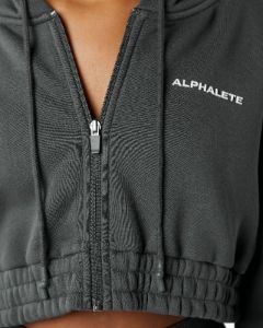 Classic Capital Full-Zip Crop Jacket - Smoke sold by Alphalete