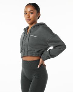 Classic Capital Full-Zip Crop Jacket - Smoke sold by Alphalete