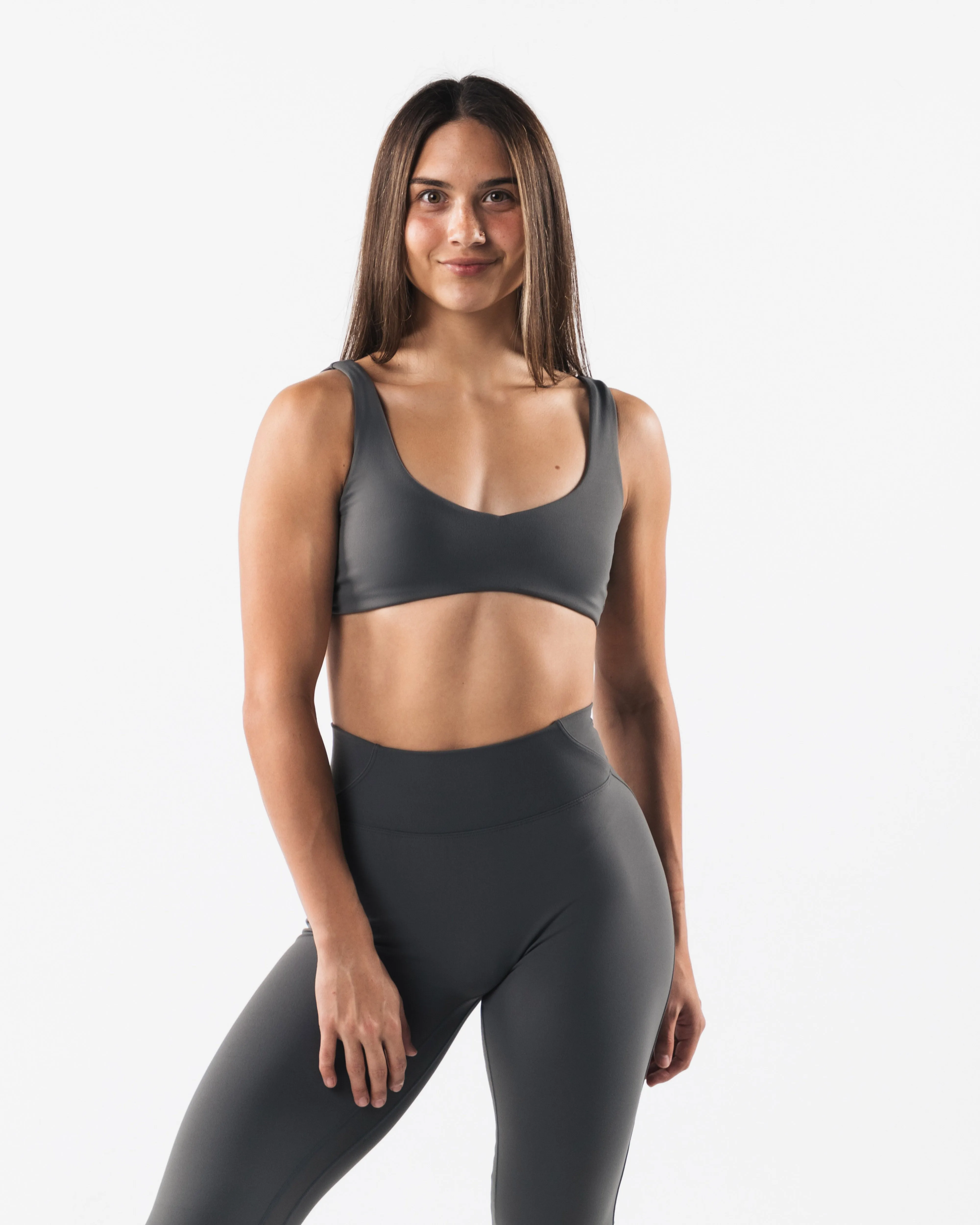 Aura Sculpt Bra - Pewter sold by Alphalete