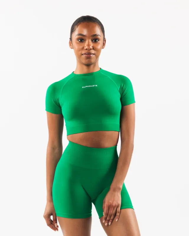 Amplify SS Crop - Emerald Green sold by Alphalete