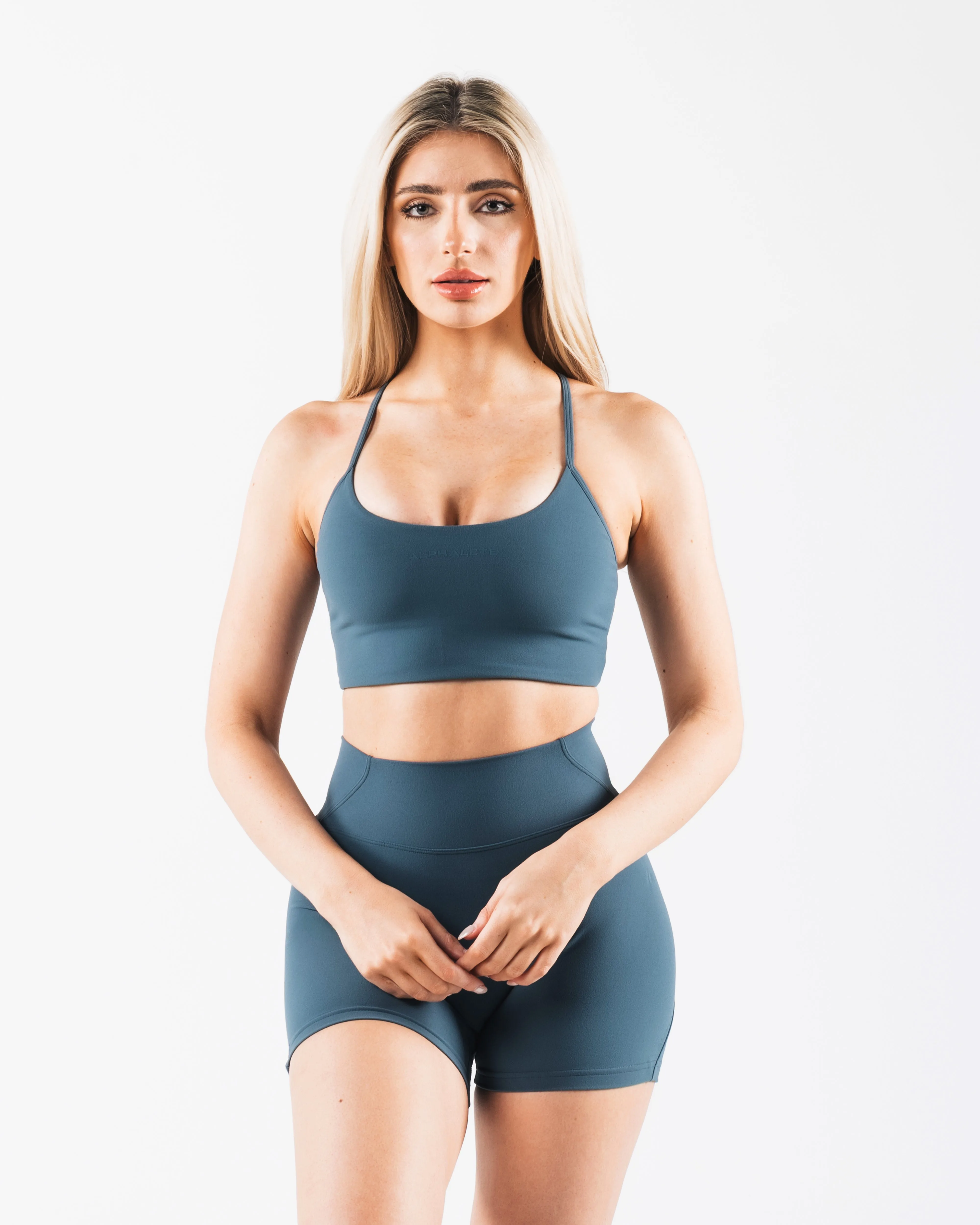 Aura Strappy Longline Bra - Glacial Lake sold by Alphalete product image thumbnail 2
