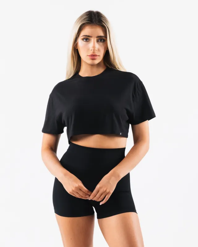 OT Oversized Crop Tee - Black sold by Alphalete