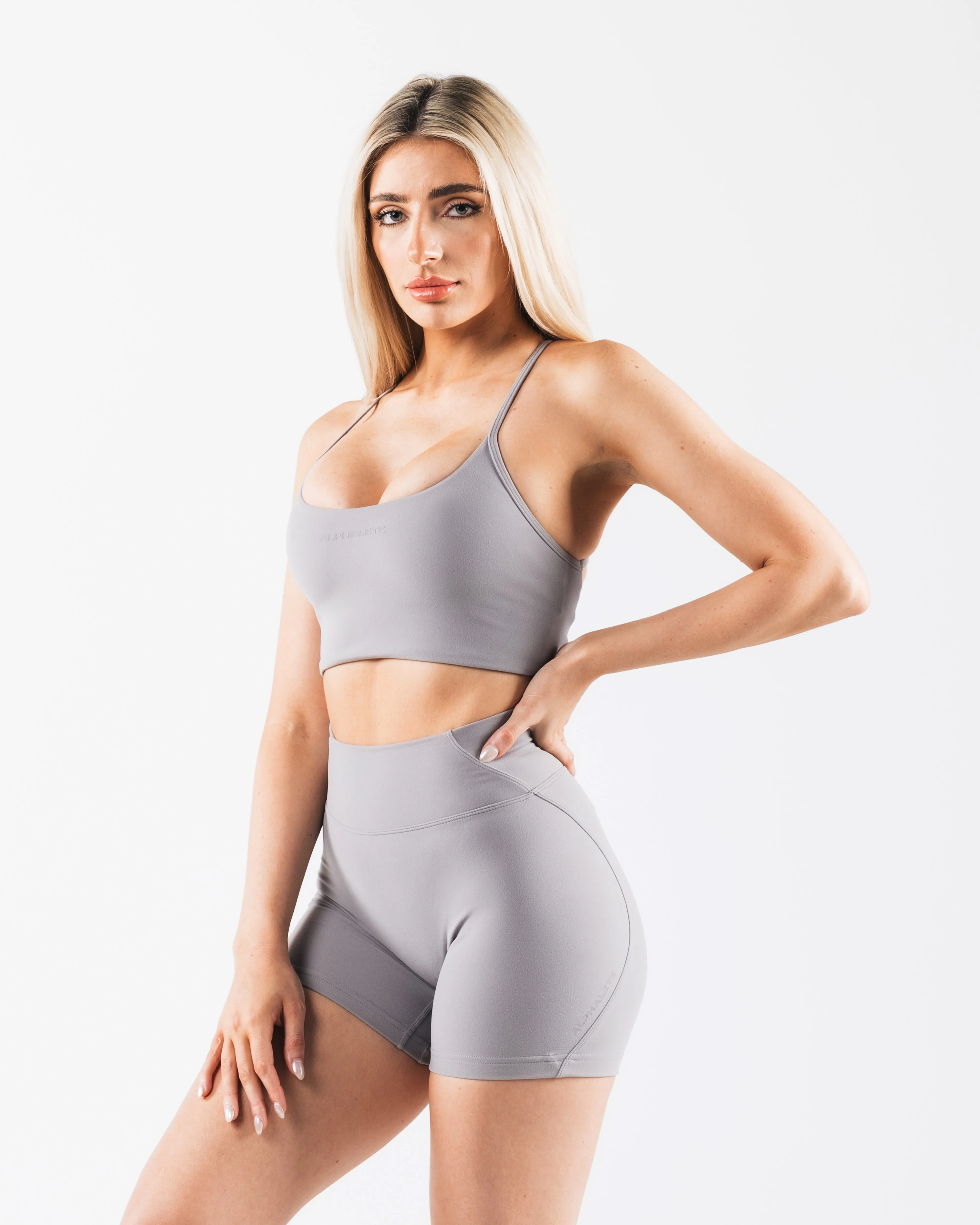 Aura Strappy Longline Bra - Smoke sold by Alphalete product image thumbnail 4