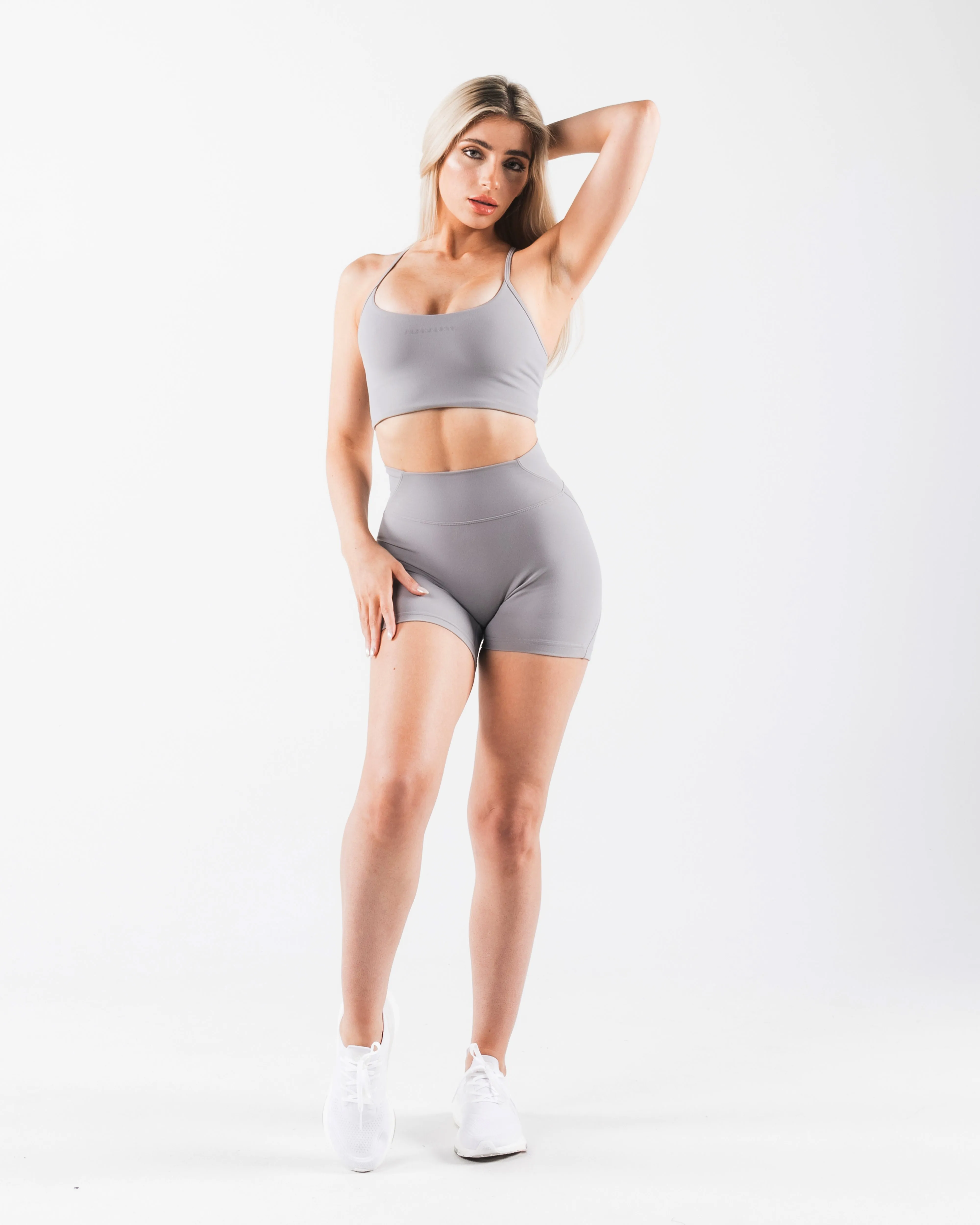 Aura Strappy Longline Bra - Smoke sold by Alphalete product image thumbnail 3
