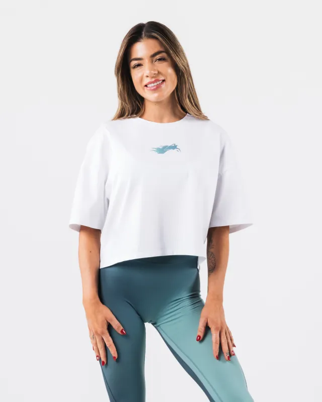 Wolf Crop Tee - Washed White sold by Alphalete