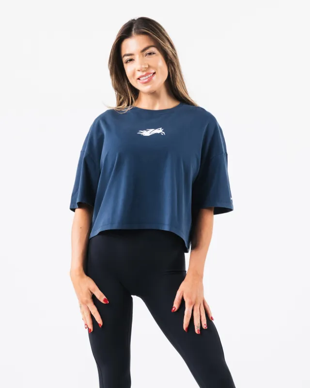 Wolf Crop Tee - Denim sold by Alphalete