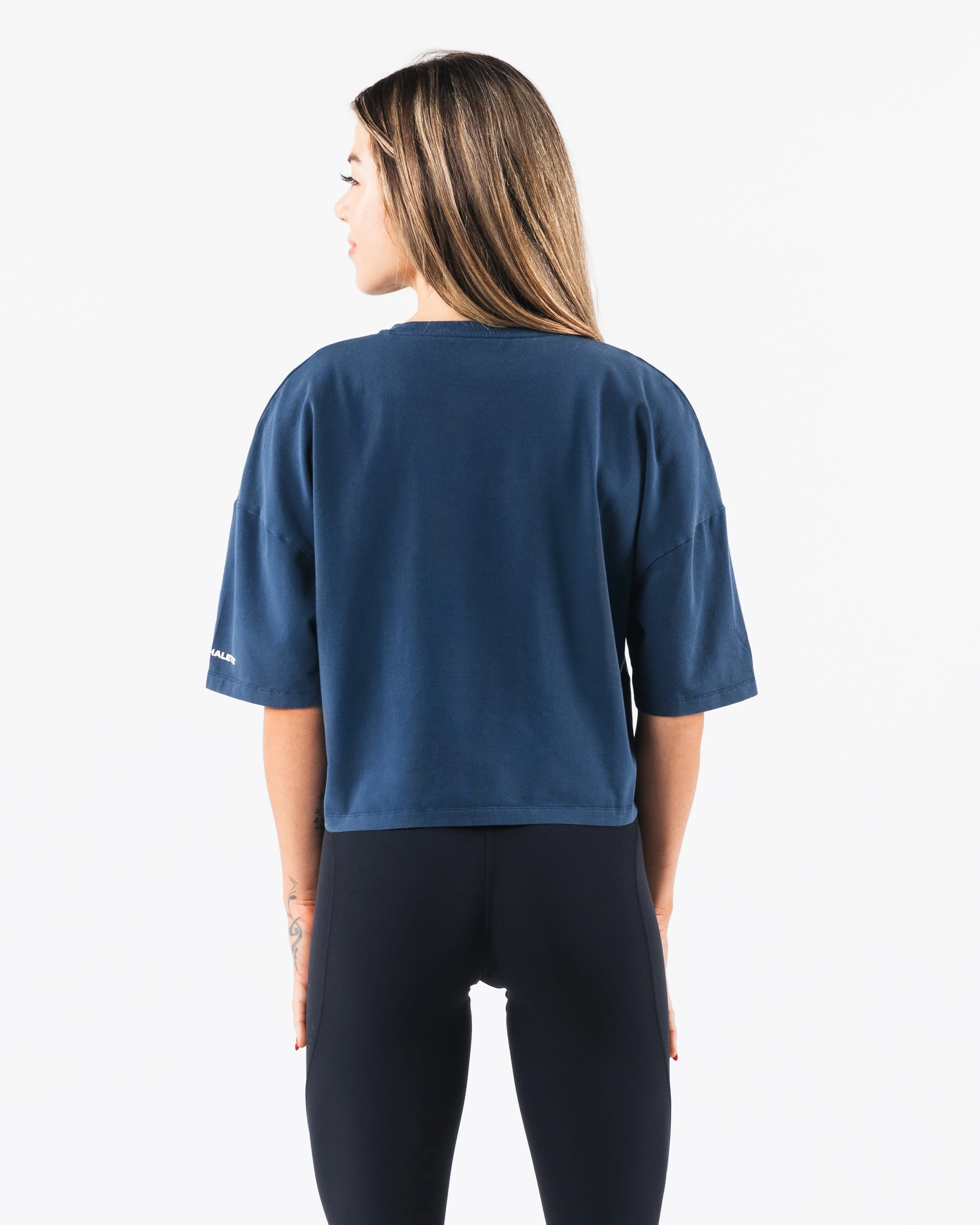 Wolf Crop Tee - Denim sold by Alphalete product image thumbnail 4