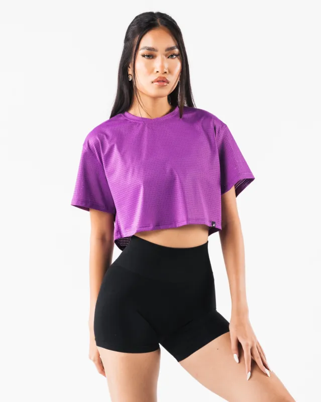 Margo Mesh Crop Tee - Blaze sold by Alphalete