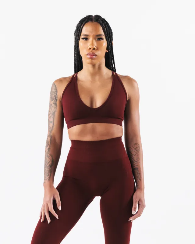 Amplify Deep V Bra - New Burgundy sold by Alphalete