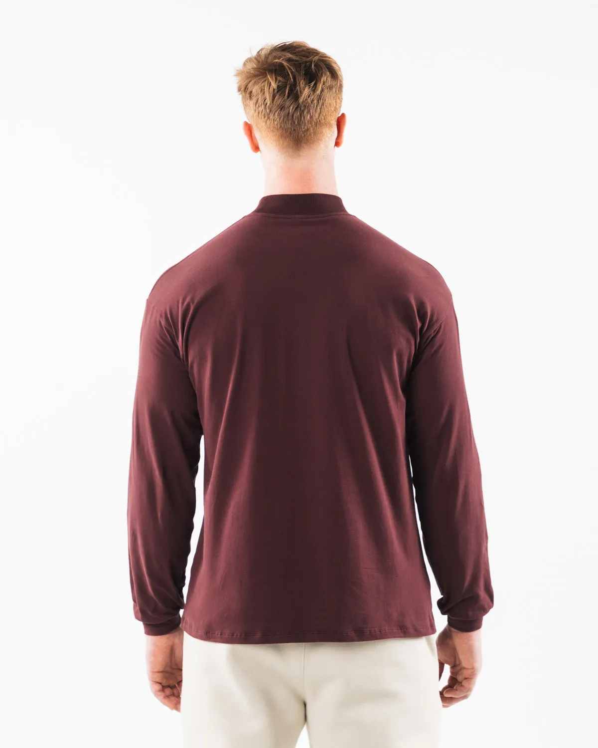Brushed Core Mock Neck LS - Sangria sold by Alphalete product image thumbnail 3