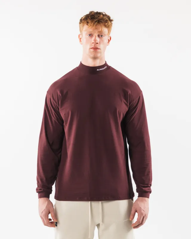 Brushed Core Mock Neck LS - Sangria sold by Alphalete
