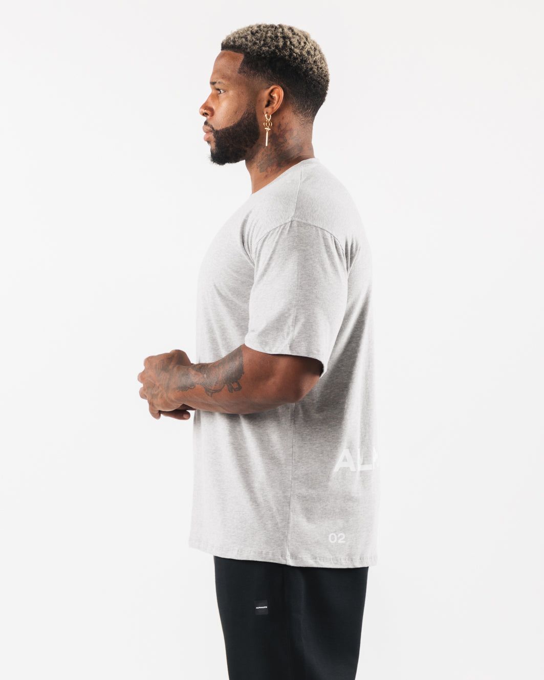 Brushed Crest Tee - Heather Grey sold by Alphalete product image thumbnail 4