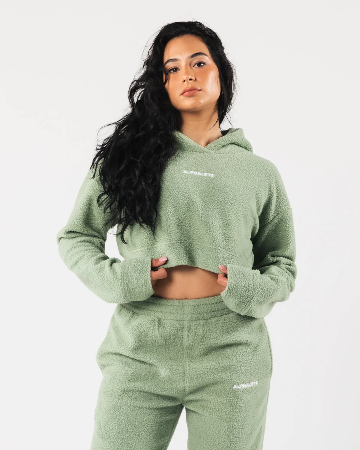 King Crop Hoodie - Sage sold by Alphalete