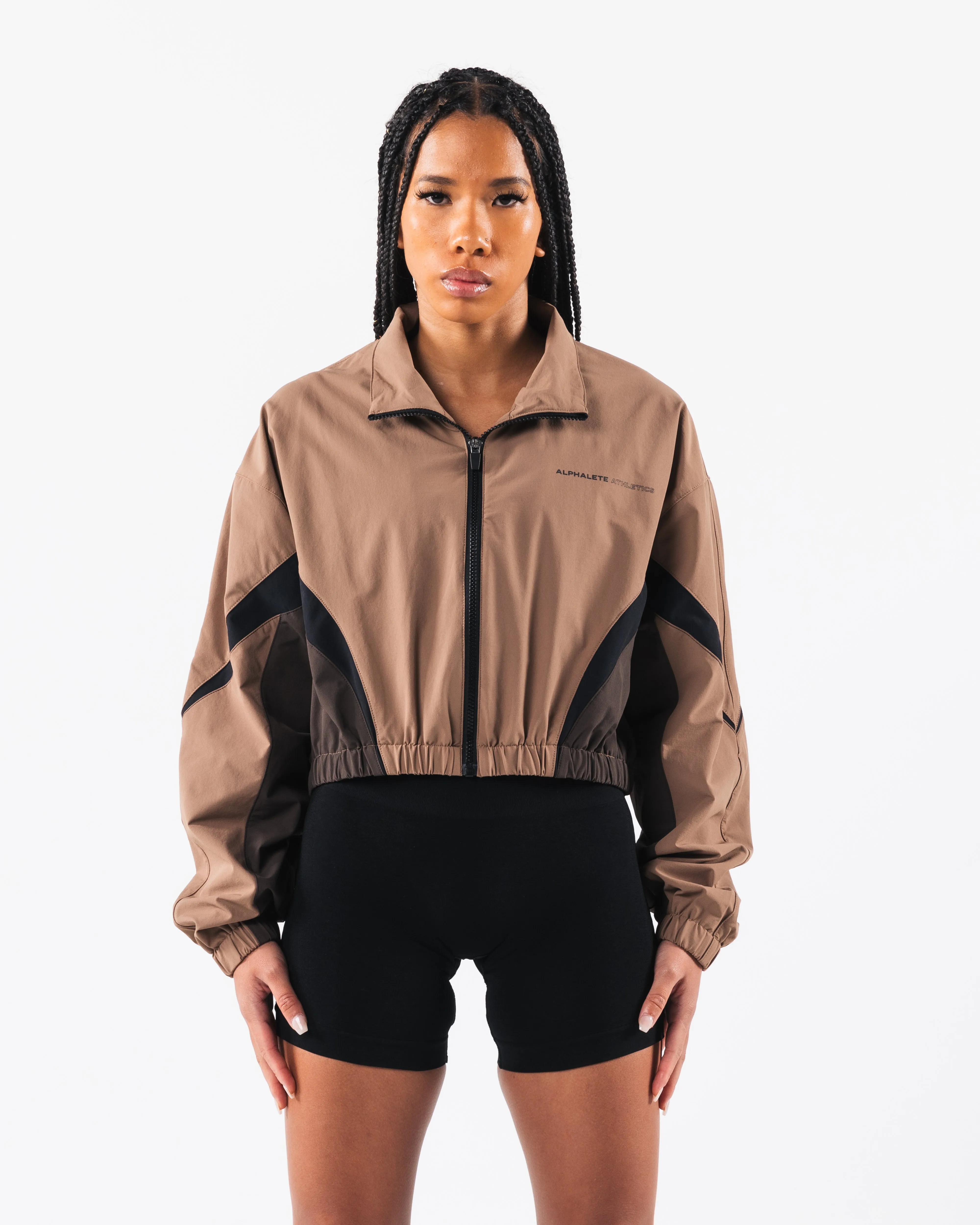 Retro Crop Jacket - Oak / Cashmere sold by Alphalete