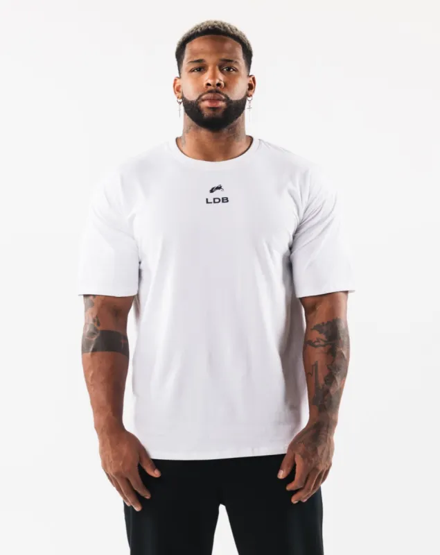 Brushed Crest Tee - White sold by Alphalete