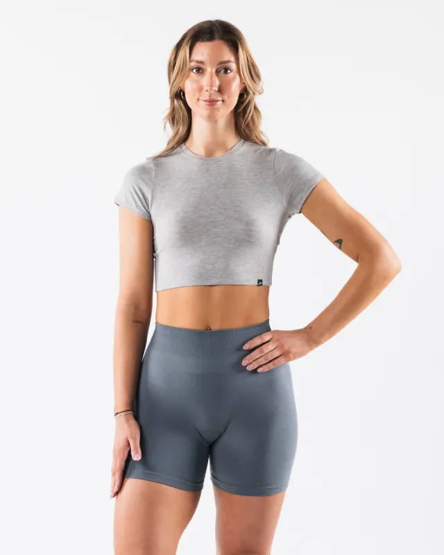 OT Crop Tee - Light Heather Grey sold by Alphalete