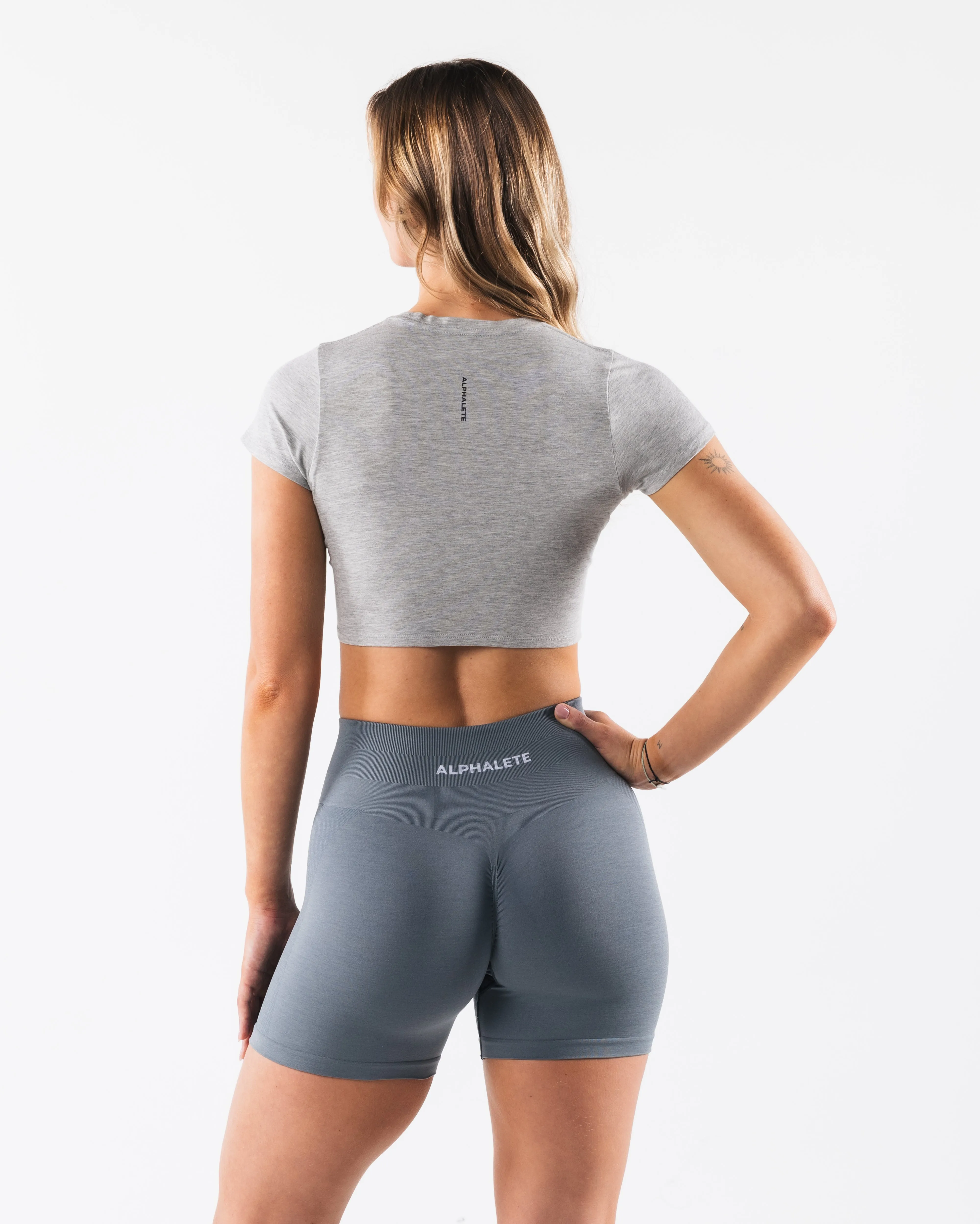 OT Crop Tee - Light Heather Grey sold by Alphalete product image thumbnail 4