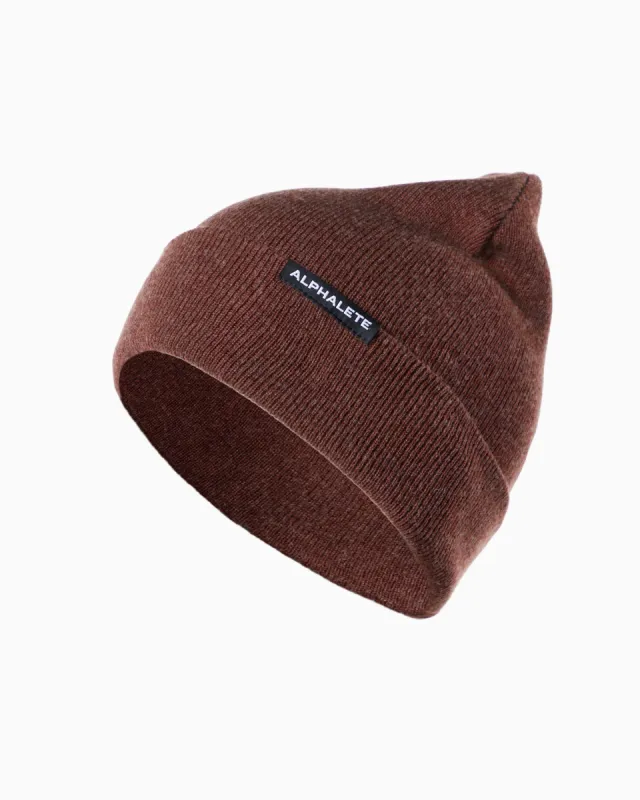 Essential Foldover Beanie - Wine sold by Alphalete