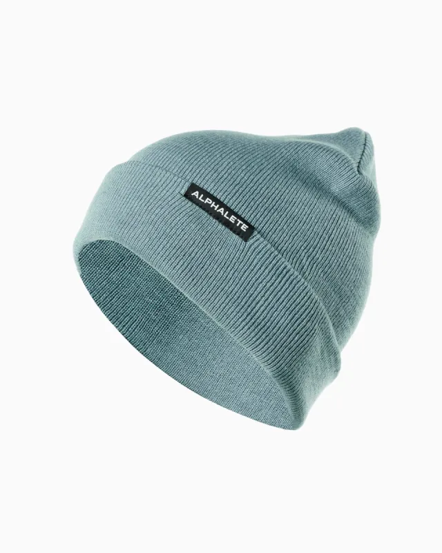 Essential Foldover Beanie - Storm Blue sold by Alphalete