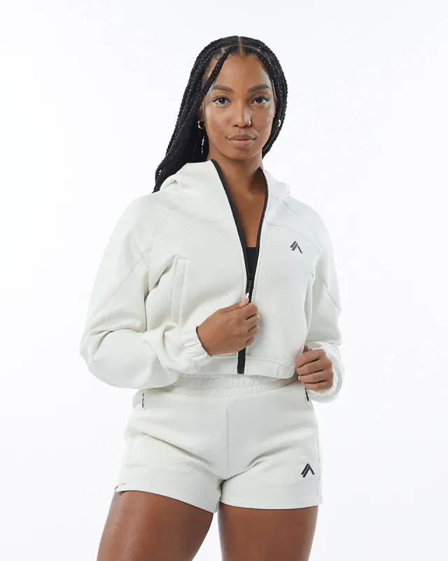 ELMTS Full-Zip Crop Jacket - Cream sold by Alphalete