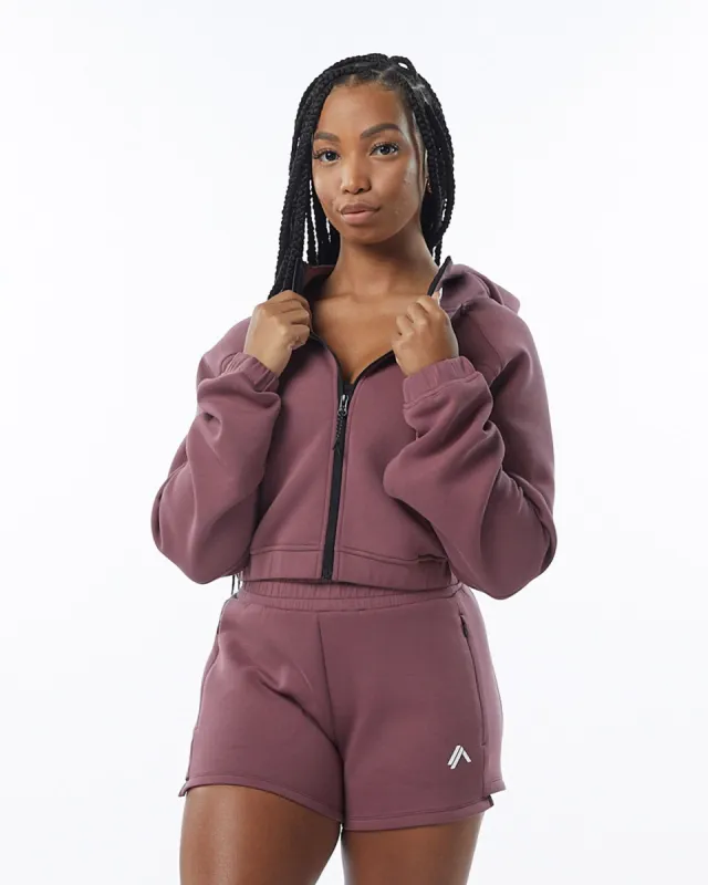 ELMTS Full-Zip Crop Jacket - Mauve sold by Alphalete