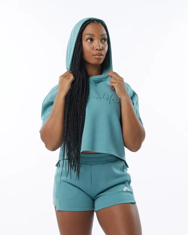 ELMTS Half Sleeve Hoodie - Teal sold by Alphalete
