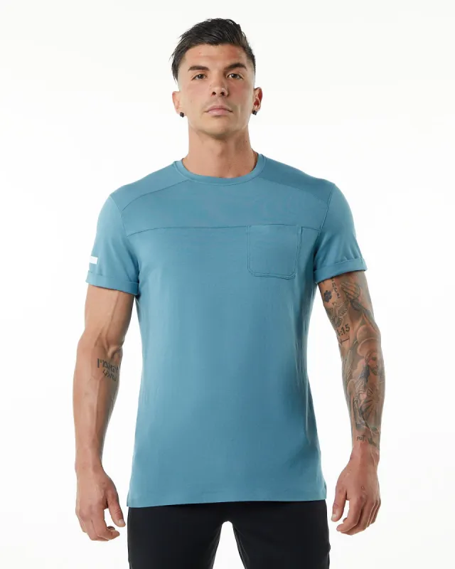 Evo Pocket Tee - Blue Lagoon sold by Alphalete