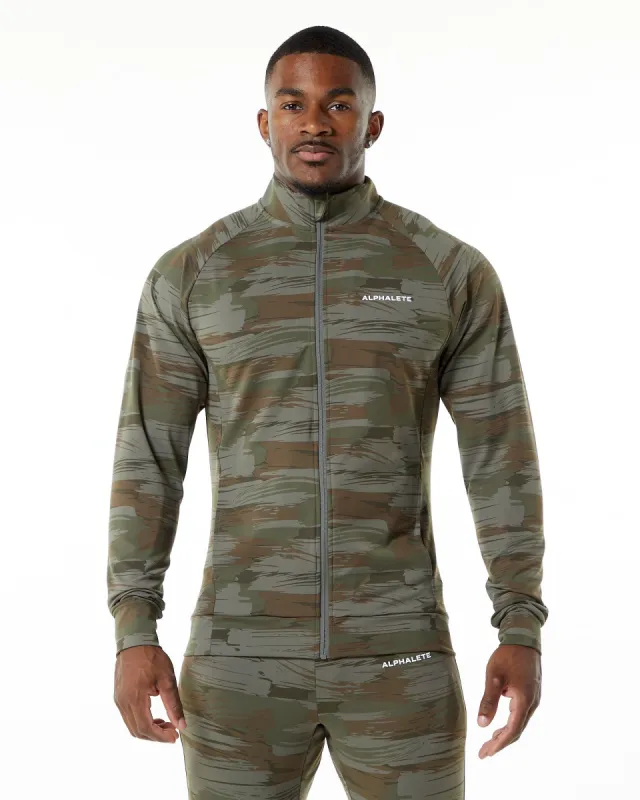 Trace Jacket - Olive Canvas Camo sold by Alphalete