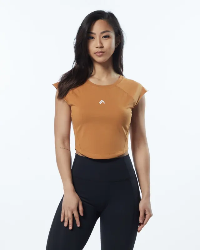 Velocity Crop Tee - Chestnut sold by Alphalete