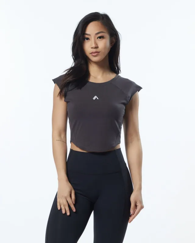 Velocity Crop Tee - Obscure Grey sold by Alphalete