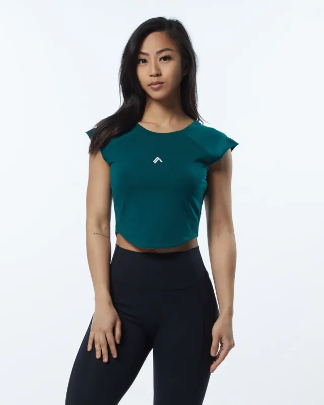 Velocity Crop Tee - Velvet Teal sold by Alphalete