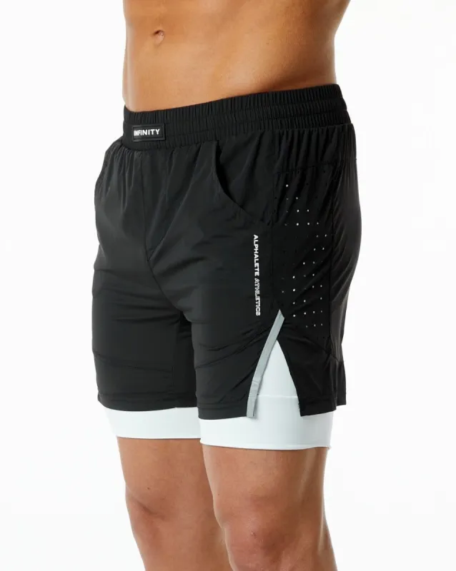 Infinity Speed Short 5.5" - Black / White made by Alphalete