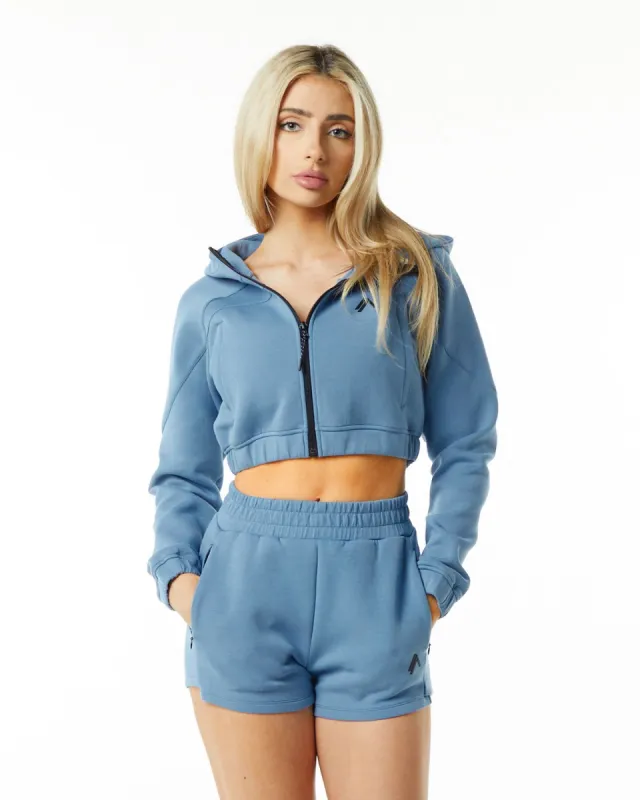 ELMTS Full-Zip Crop Jacket - Fog Blue sold by Alphalete
