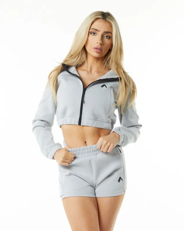 ELMTS Full-Zip Crop Jacket - Oyster Grey sold by Alphalete