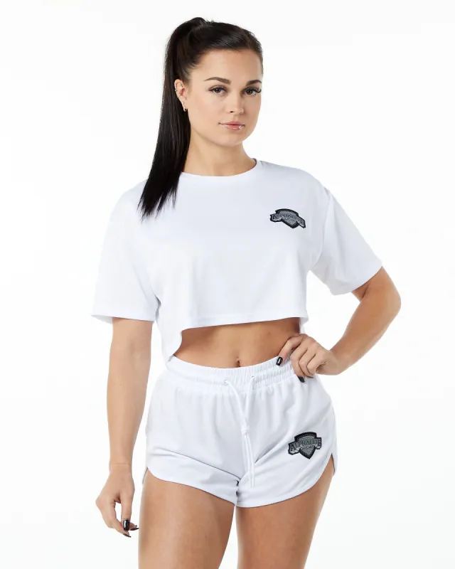 Varsity Crop - White sold by Alphalete