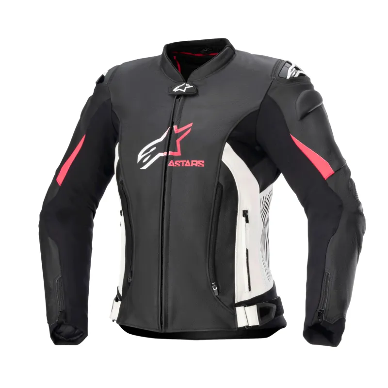 Women Stella GP Plus V4 Leather Jacket made by Alpine Stars