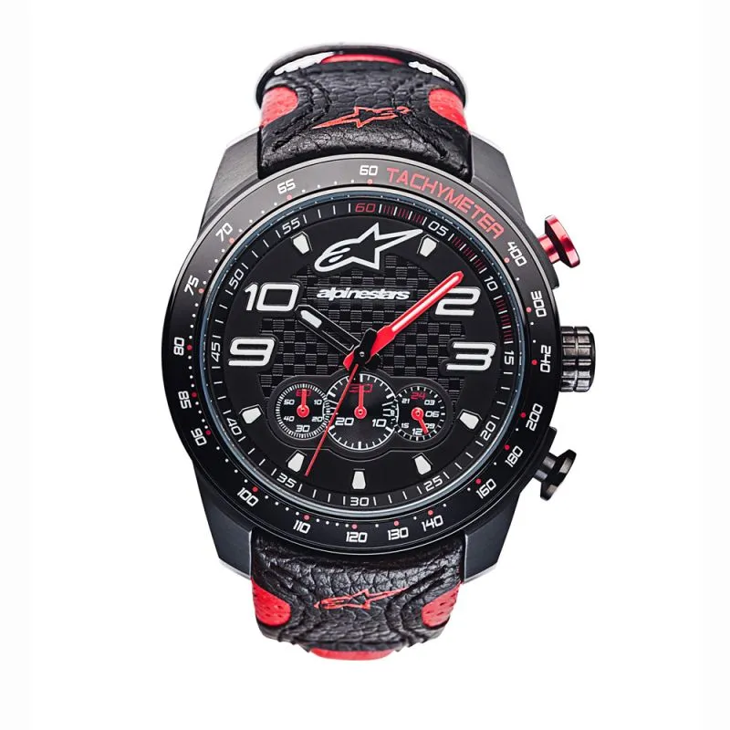 Tech Watch Chrono Black Leather-Black/Red sold by Alpinestars product image thumbnail 4