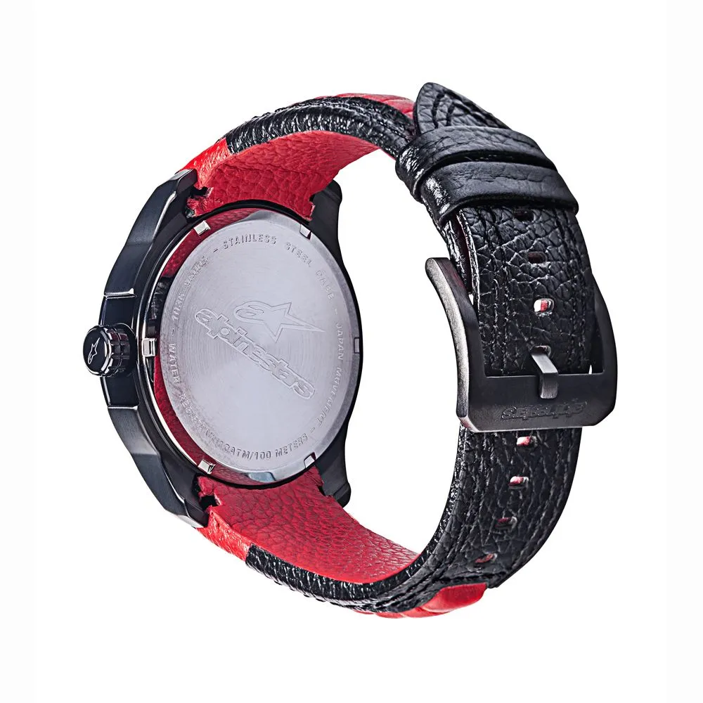 Tech Watch 3H Black Leather-Black/Red sold by Alpine Stars product image thumbnail 3