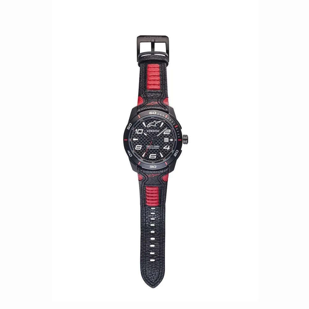 Tech Watch 3H Black Leather-Black/Red sold by Alpine Stars product image thumbnail 2