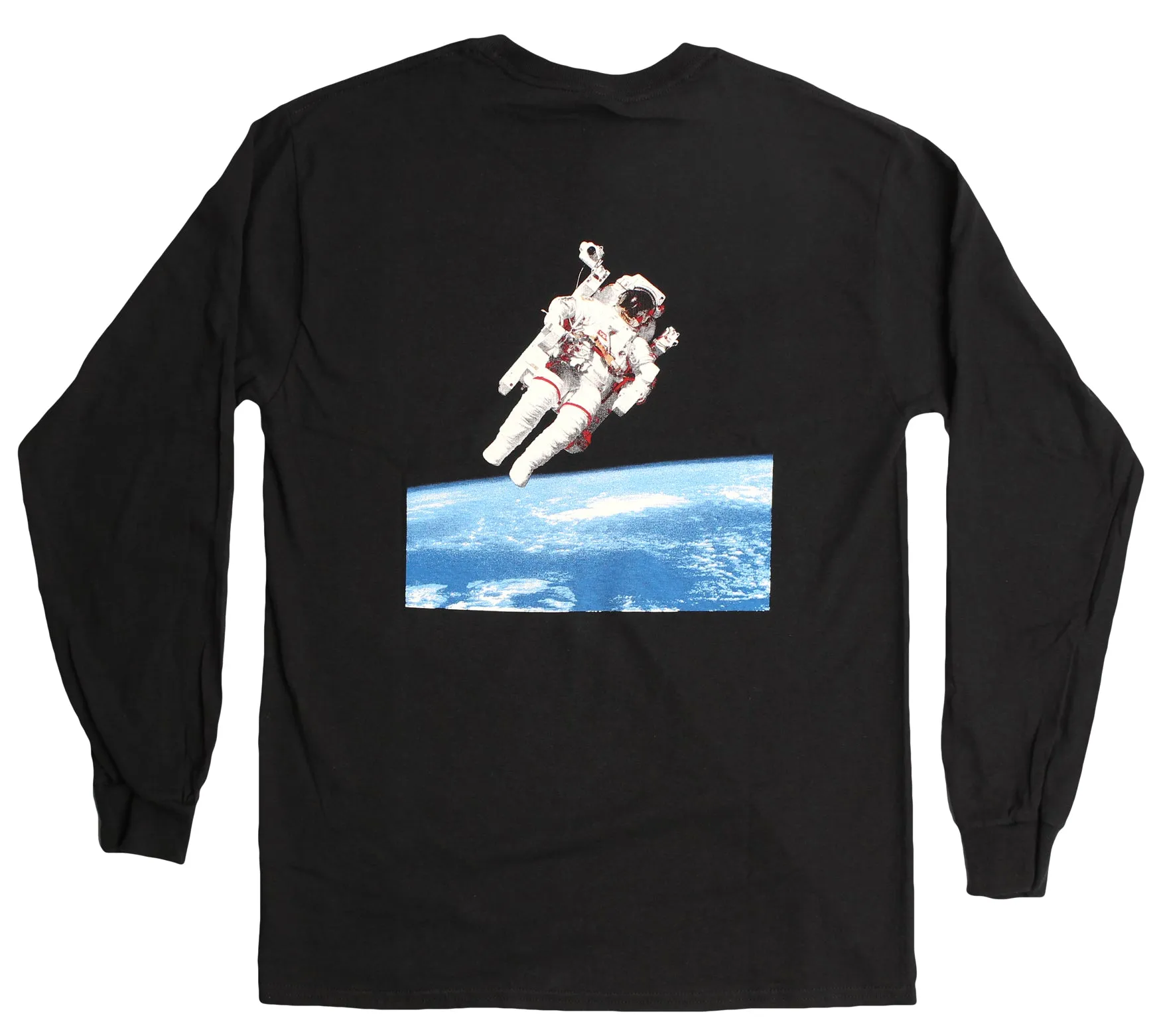 Astronaut Over Earth L/S black T-shirt by Altru Apparel sold by Altru product image thumbnail 2