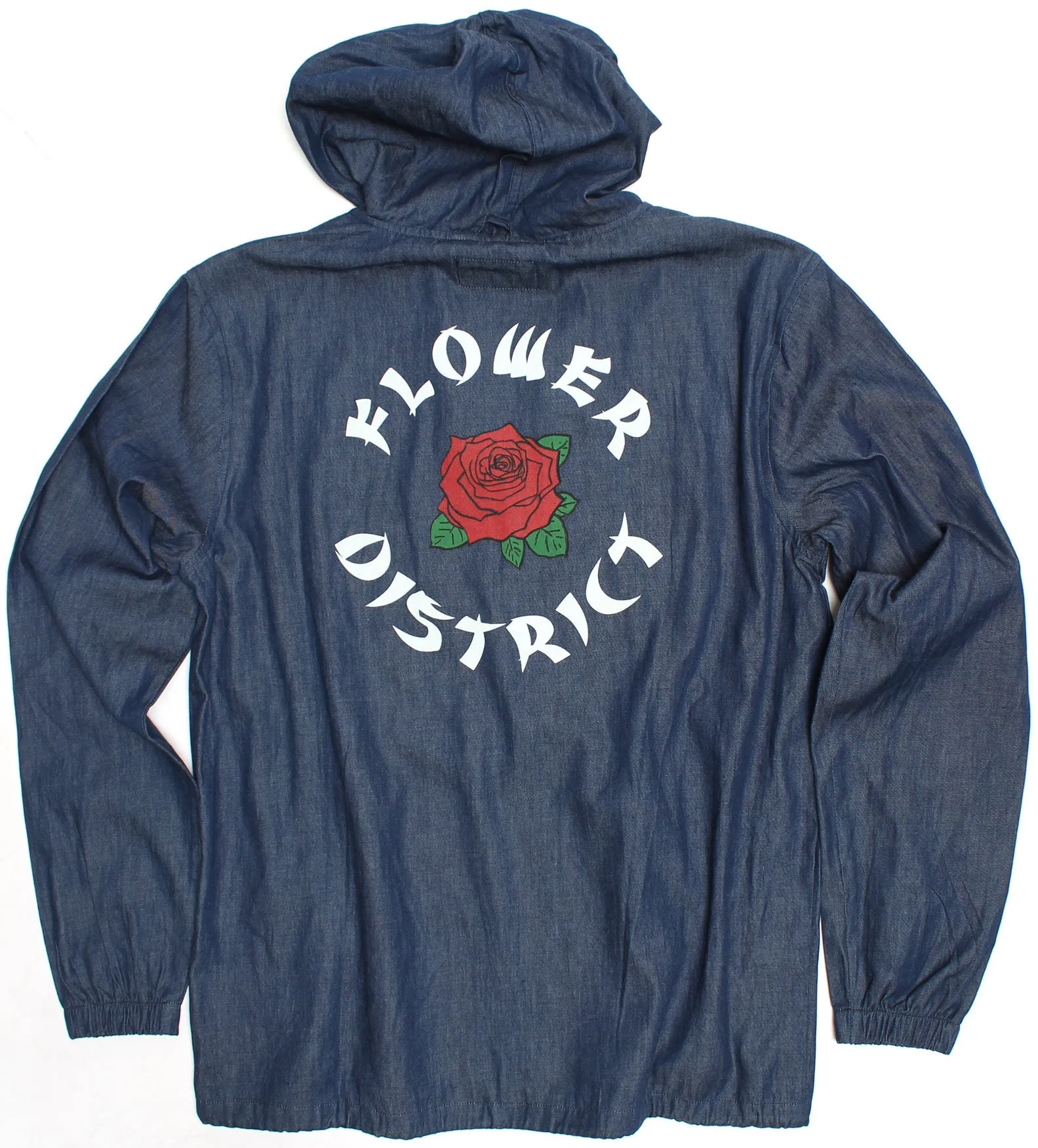 Flower District Light Denim Zip-Up Embroidered Front and Printed Back sold by Altru product image thumbnail 3