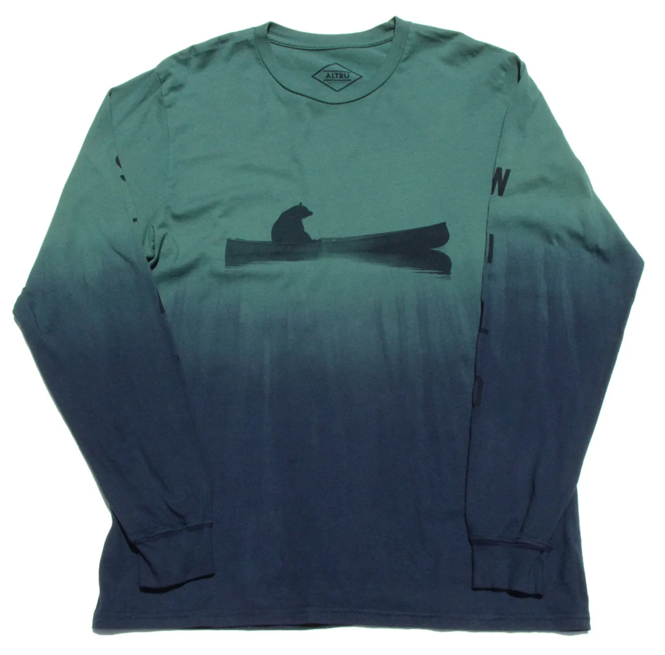 Up a Creek Bear in a Canoe Dip-Dye long sleeve graphic tee sold by Altru product image thumbnail 2